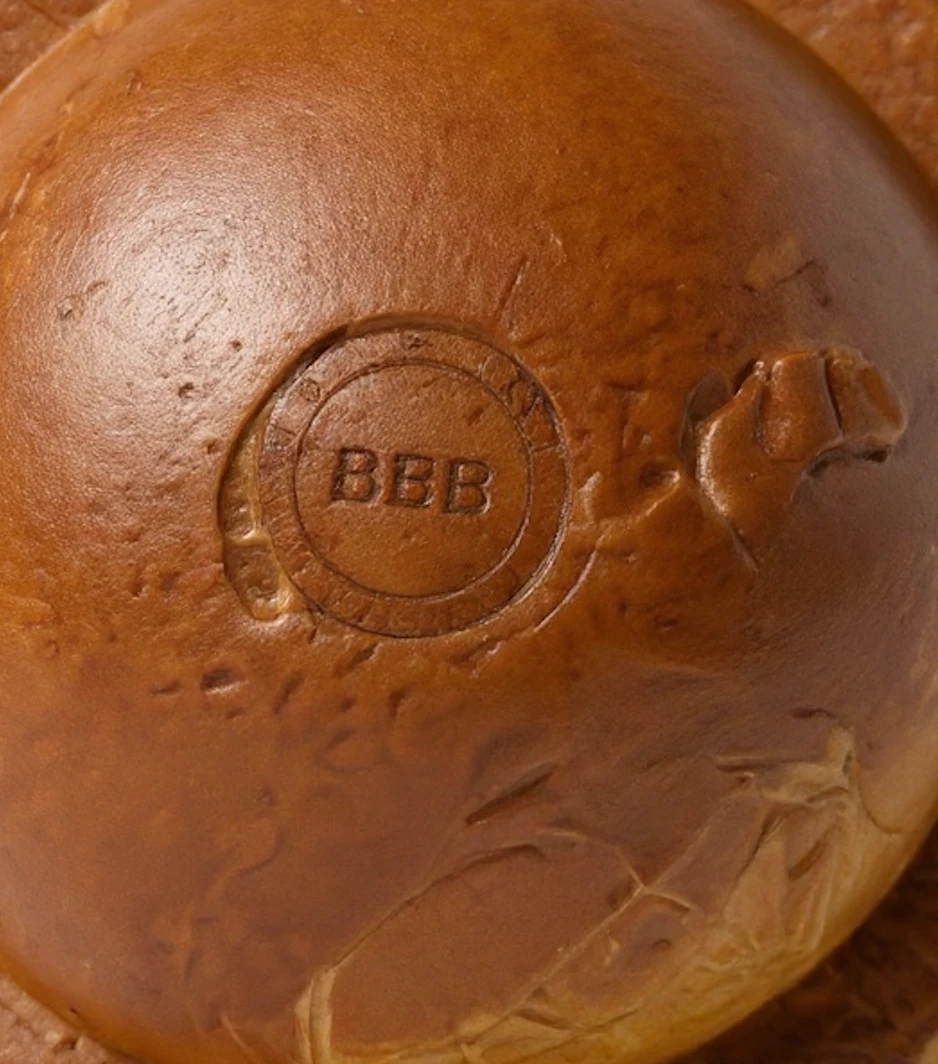 BBB stamped bun close-up